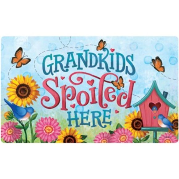 Grandkids and Grandpups Spoiled Here - Personalized Doormat  Grandkids Door Mat - BRAND NEW